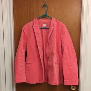 J. Crew Hot Pink Velvet Blazer, Women's Size 18